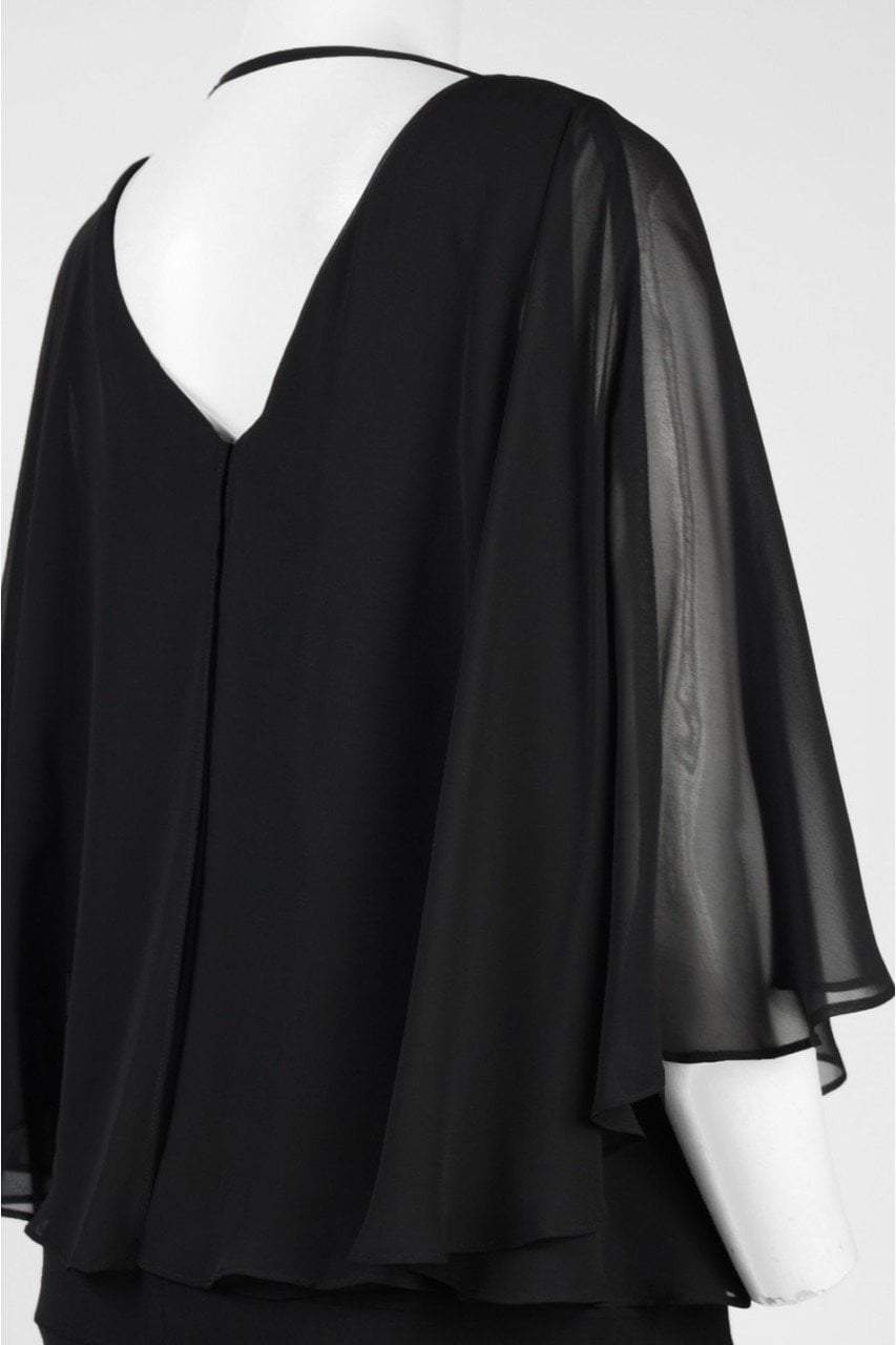 Adrianna Papell - Caped Back Drape Chiffon Sheath Dress AP1D100259SC