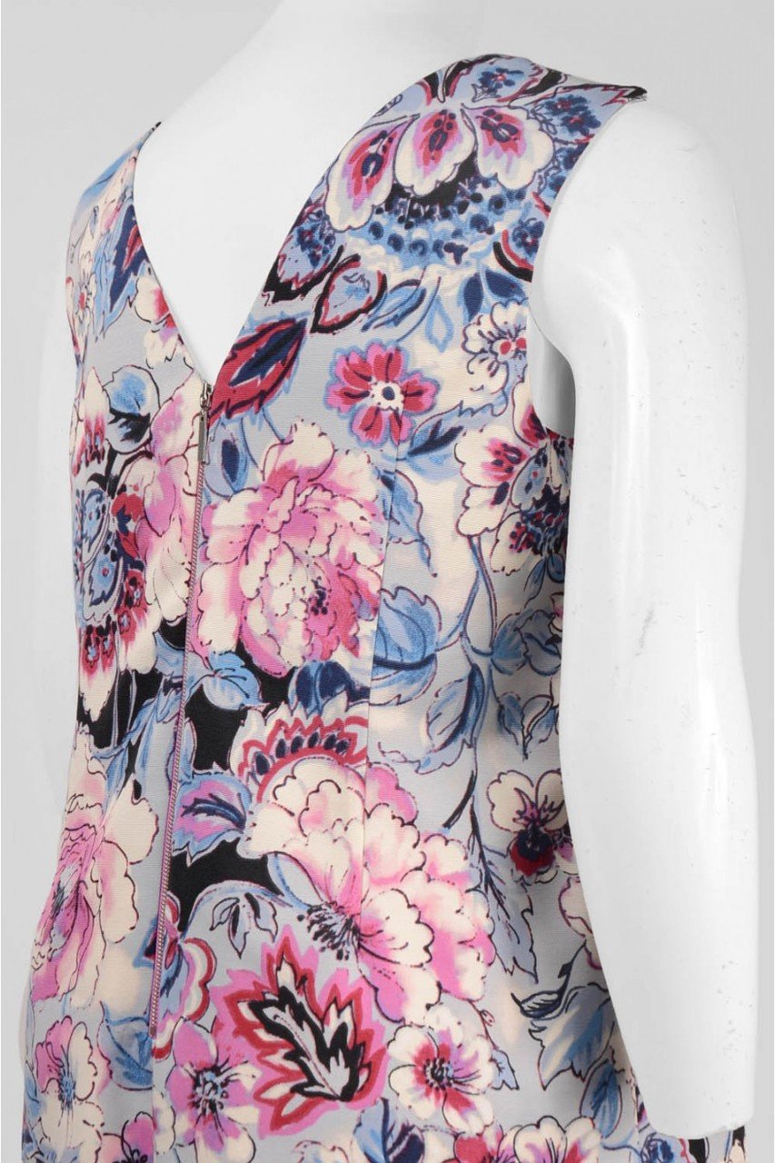 Adrianna Papell - Sleeveless Floral Print Faille Dress AP1D100382SC