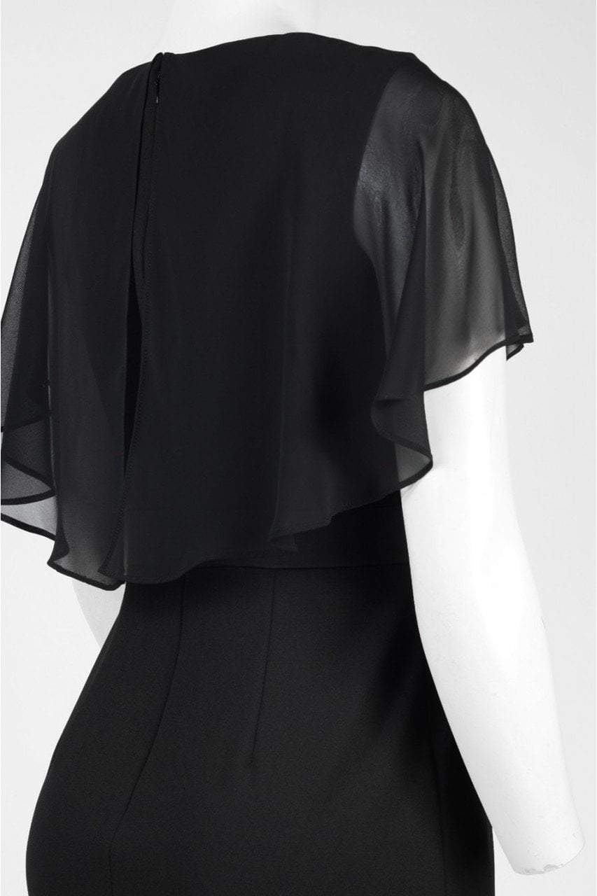 Adrianna Papell - Jewel Neck Cape Sleeve Fitted Dress AP1D100542SC