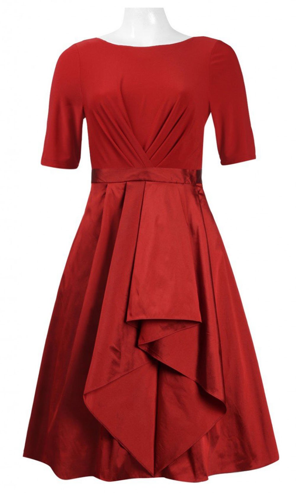 Adrianna Papell - AP1D101549SC Bateau Neck Knee Length Dress