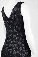 Adrianna Papell - Cap Sleeve Faux Leather Appliqued Dress AP1E200023SC