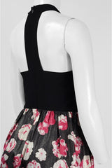 Adrianna Papell - AP1E200109SC Halter Neck Floral Printed Long Dress