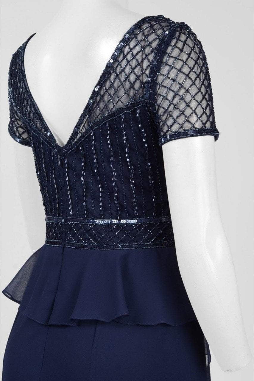 Adrianna Papell - Lace Embellished Ruffled Long Dress AP1E201086SC