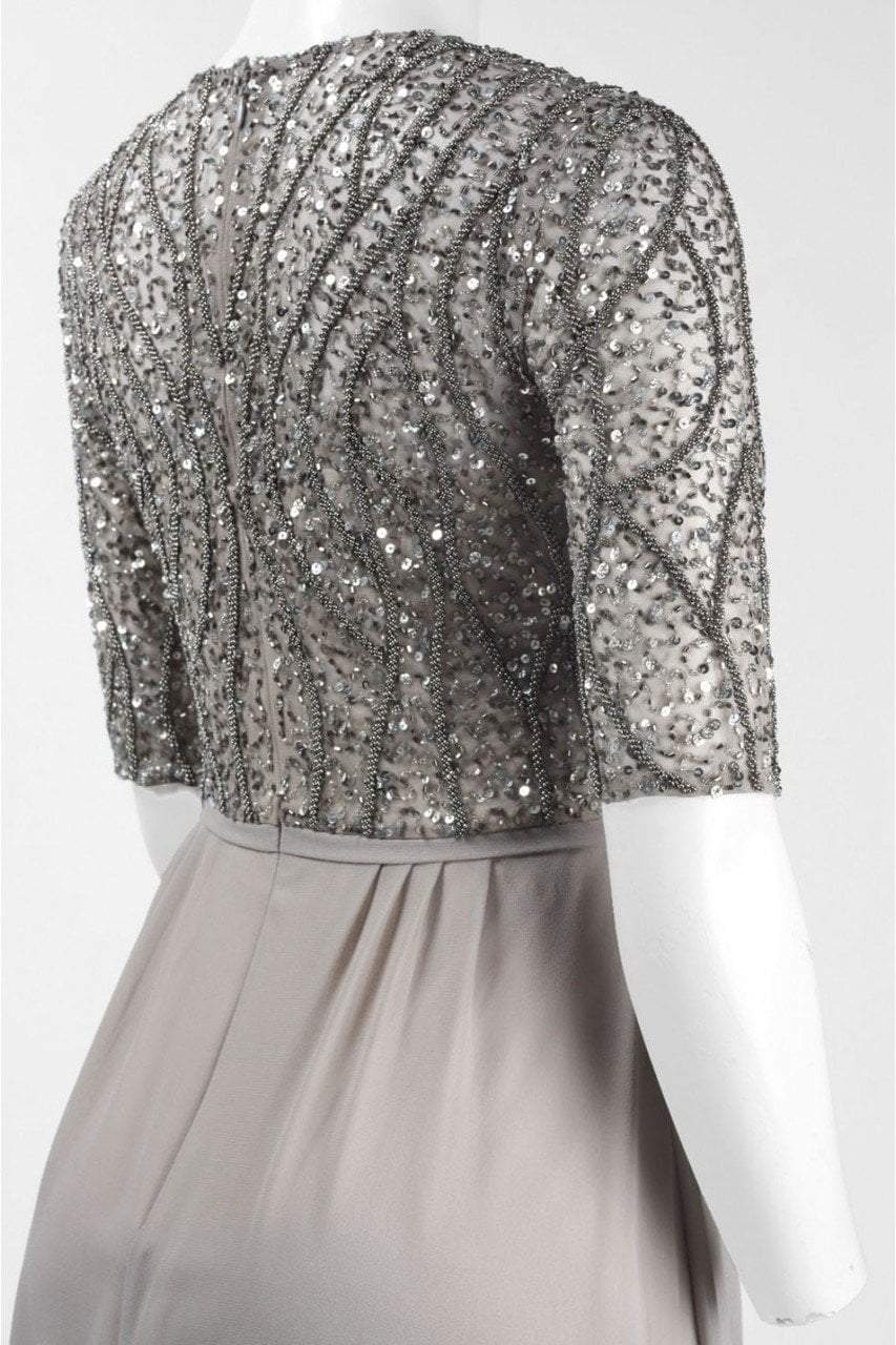 Adrianna Papell - Jewel Bedazzled Pleated A-line Dress AP1E202210SC
