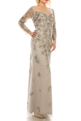 Adrianna Papell - AP1E205388SC Long Sleeves Embellished Gown