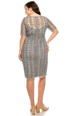 Adrianna Papell - AP1E205393SC Short Sleeves Sheath Dress
