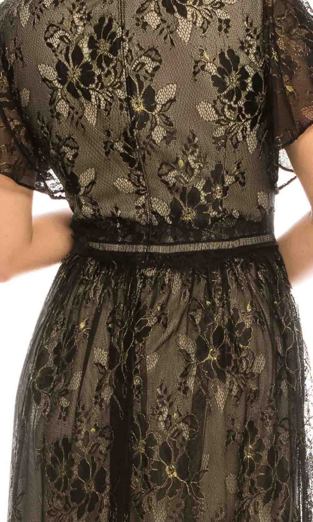 Adrianna Papell - AP1E205747SC Lace Flutter Sleeve A-Line Dress