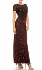 Adrianna Papell - AP1E205994SC Ombre Sequined Bateau Evening Dress