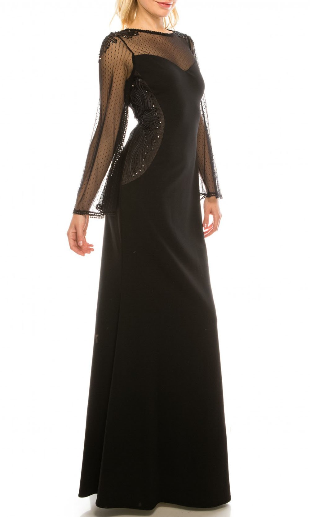 Adrianna Papell - AP1E206256SC Illusion Bell Sleeve Crepe Dress