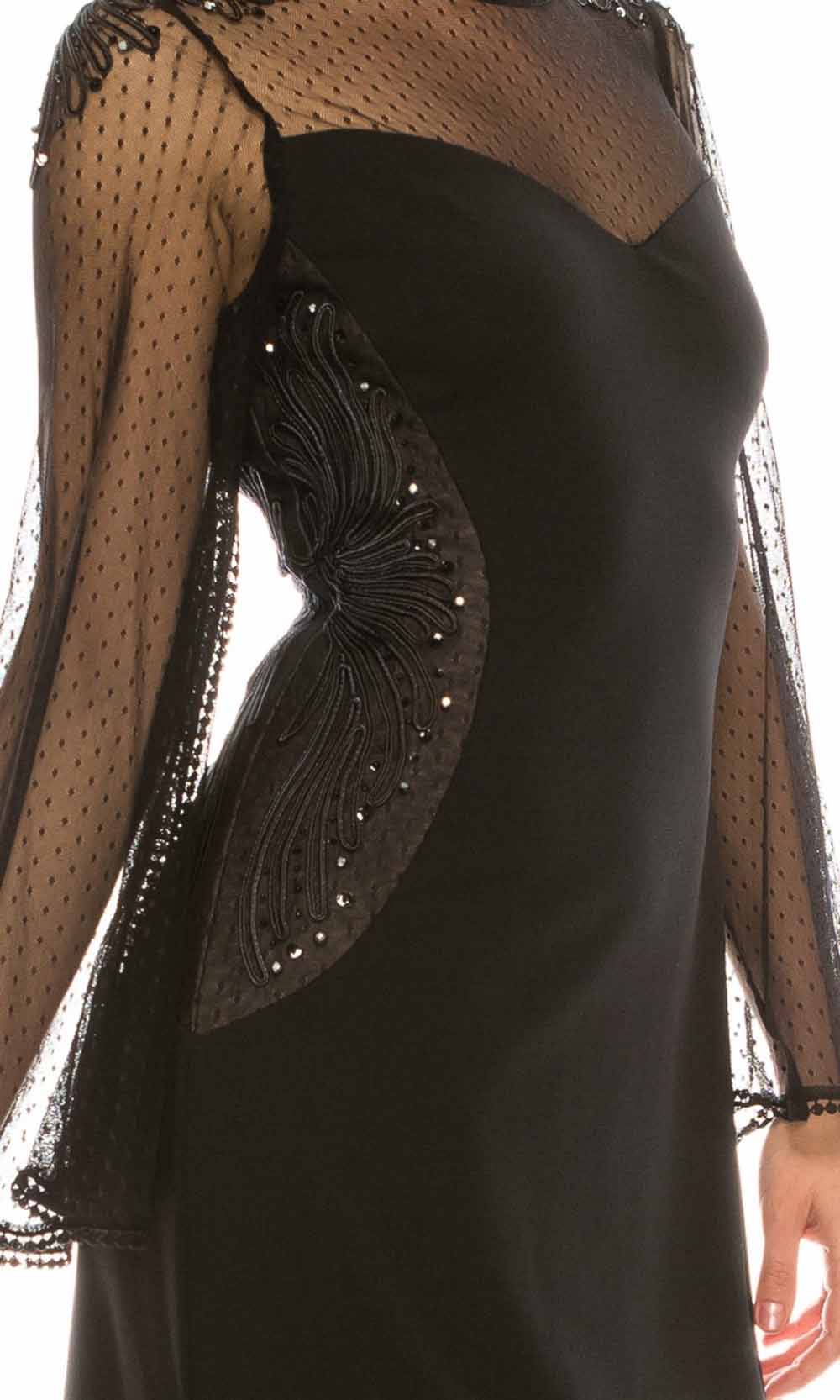 Adrianna Papell - AP1E206256SC Illusion Bell Sleeve Crepe Dress