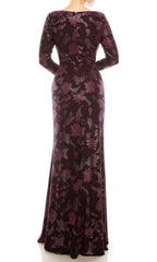 Adrianna Papell - AP1E206702SC Ruched V-Neck Long Sleeve Dress