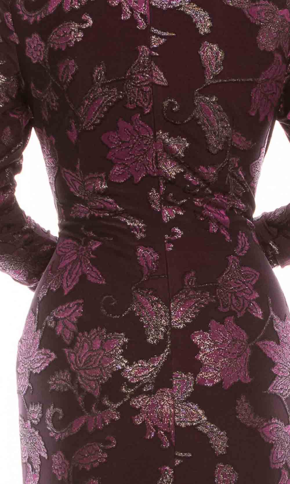 Adrianna Papell - AP1E206702SC Ruched V-Neck Long Sleeve Dress