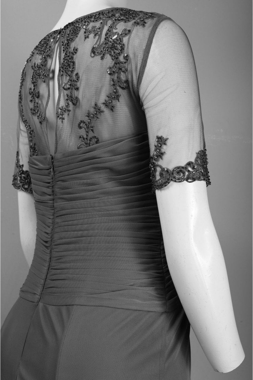 Adrianna Papell - Beaded Illusion Keyhole Back Dress 81870060SC