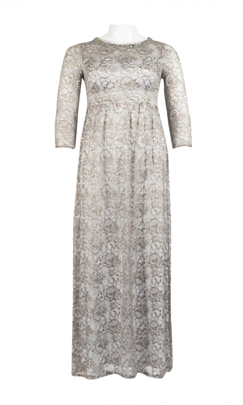 Adrianna Papell - AP1E203486SC Crystal Embellished A-Line Dress