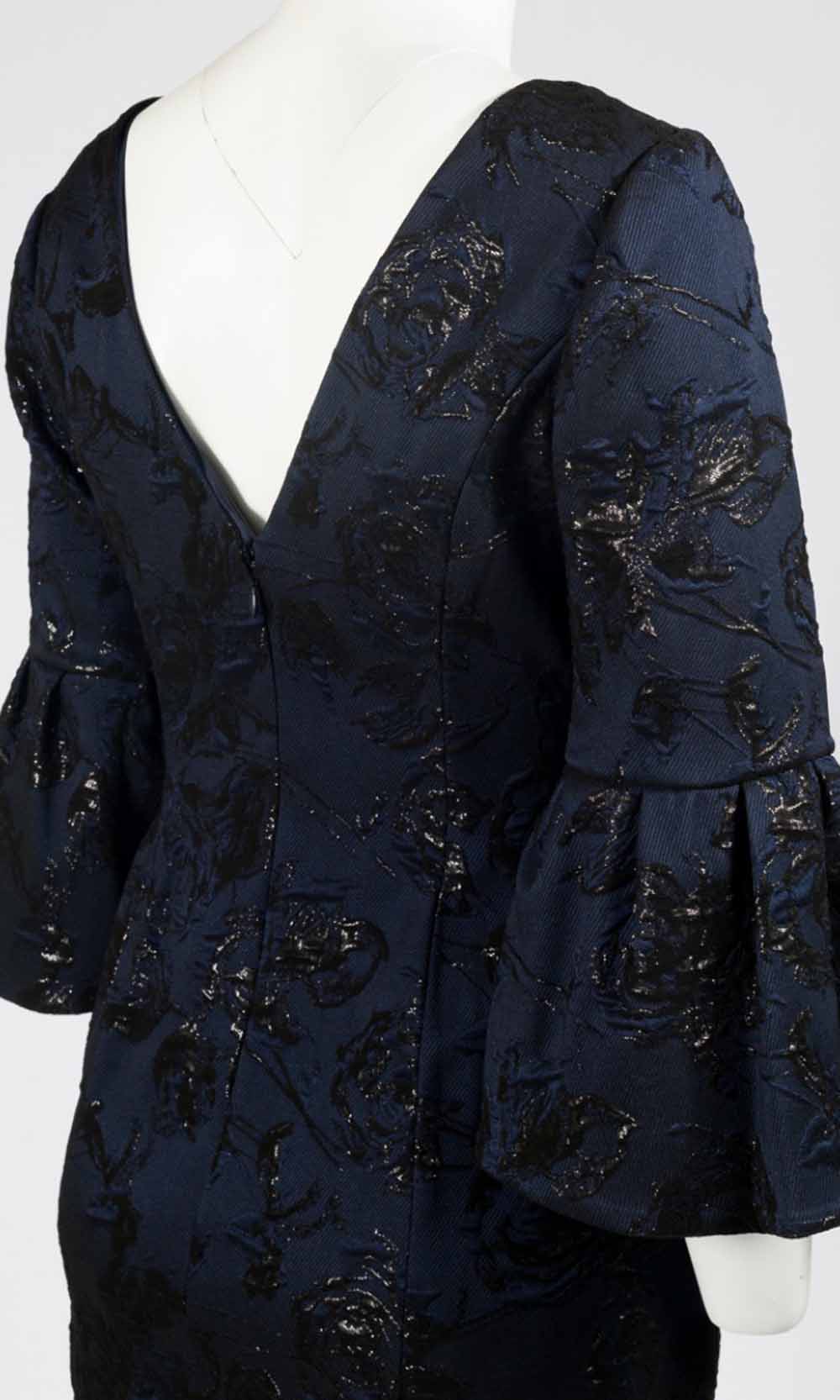 Adrianna Papell - MN2E203554SC Floral Metallic Bell Sleeve Short Dress