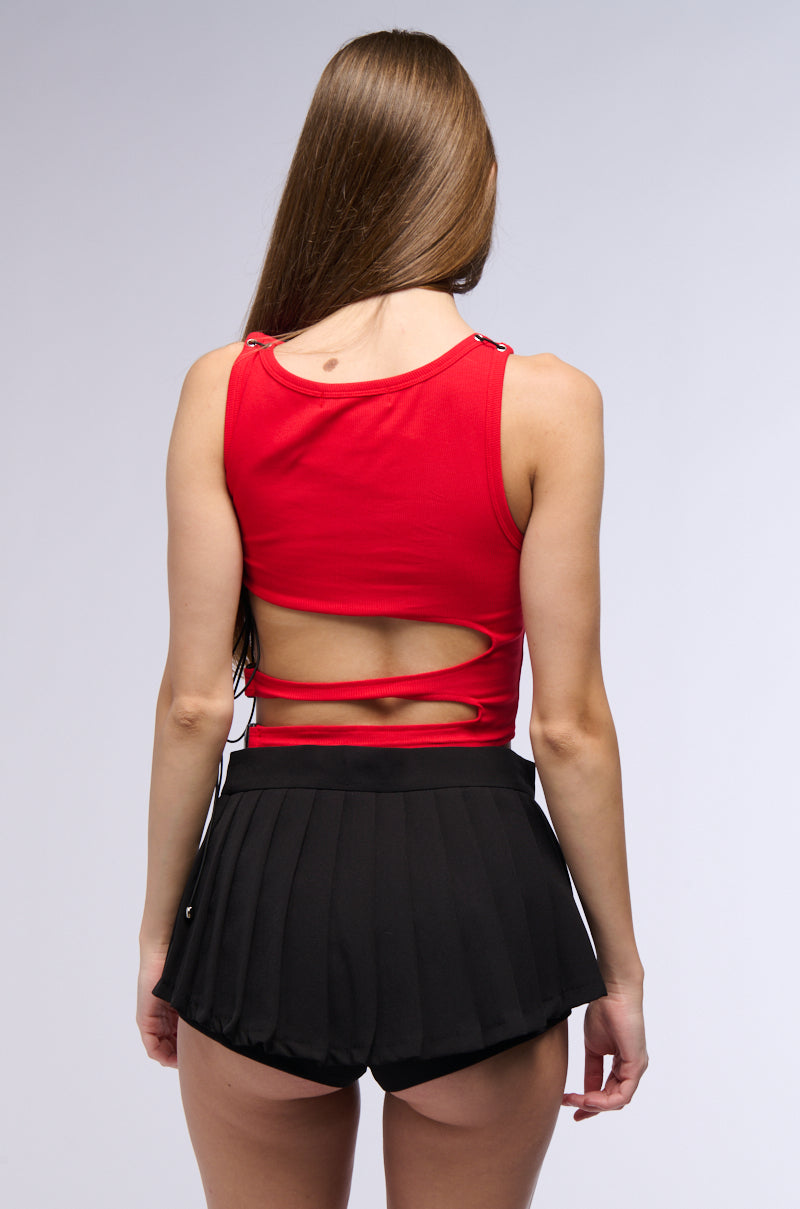 AFTER PARTY CUT OUT TANK IN RED