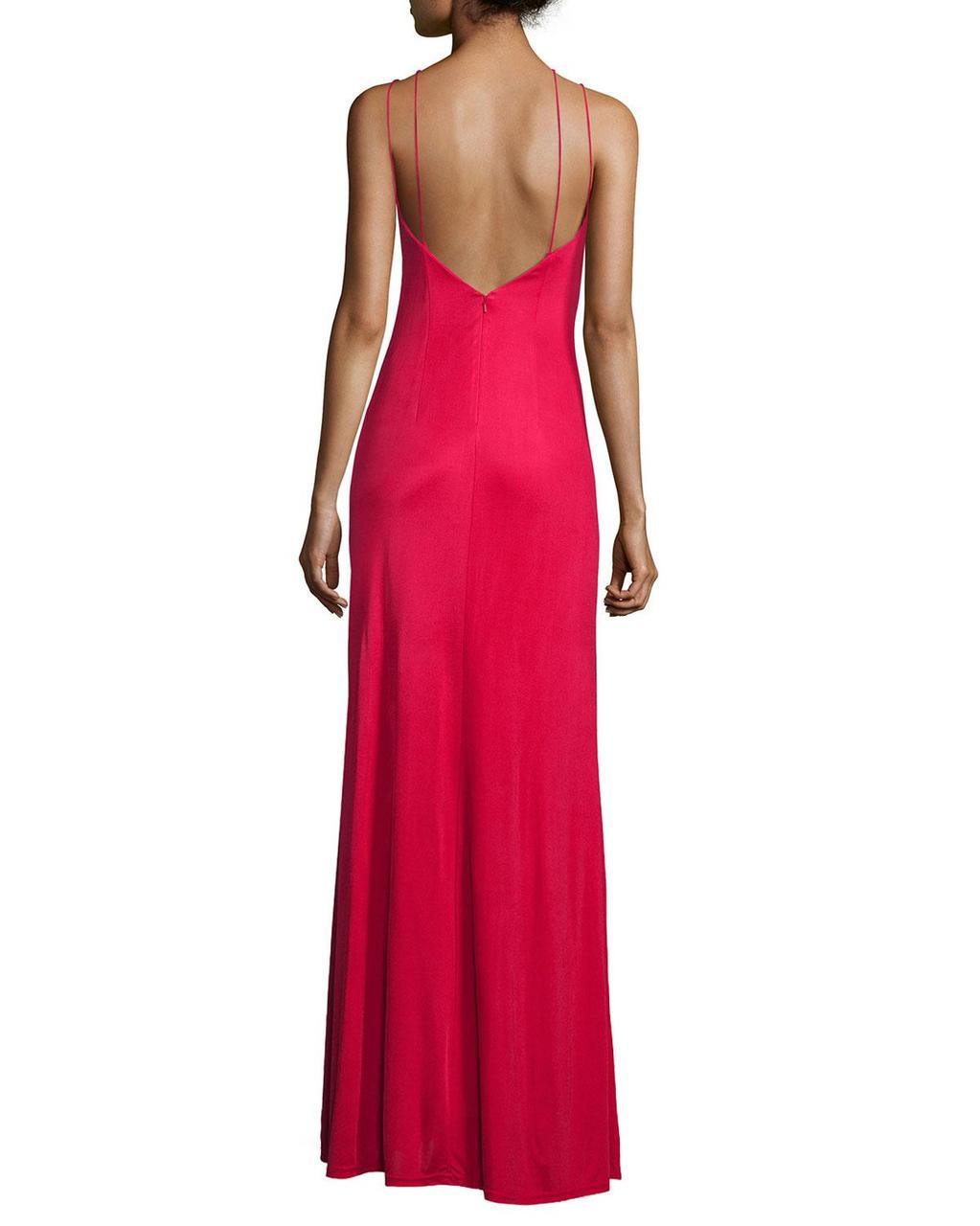 Aidan Mattox - 54470480SC Halter Neck Jersey Sheath Dress