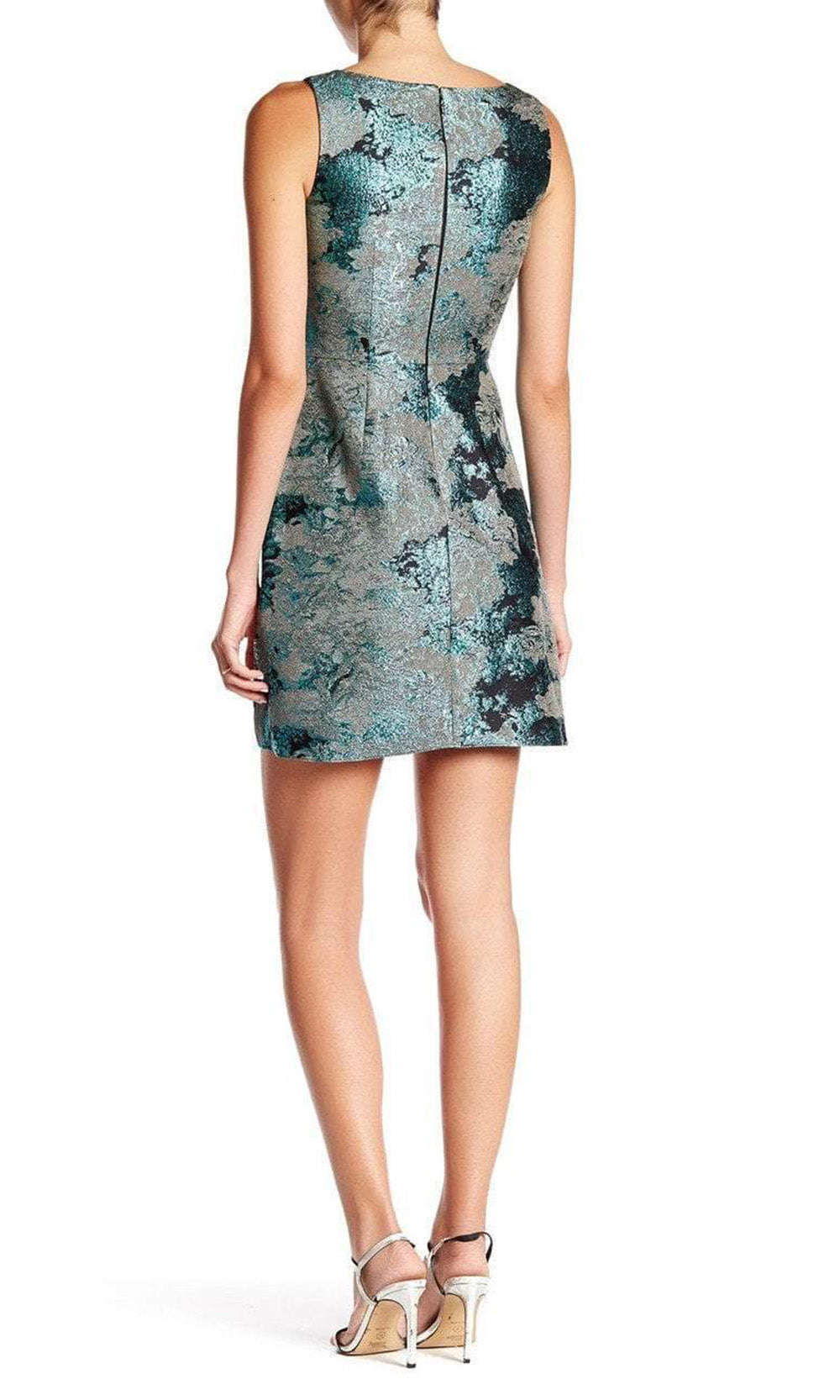 Aidan Mattox - 151A10260SC Bateau Neck Metallic Short Dress