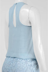 Aidan Mattox - 151A12820SC Halter Neck Blouson Lace Short Dress