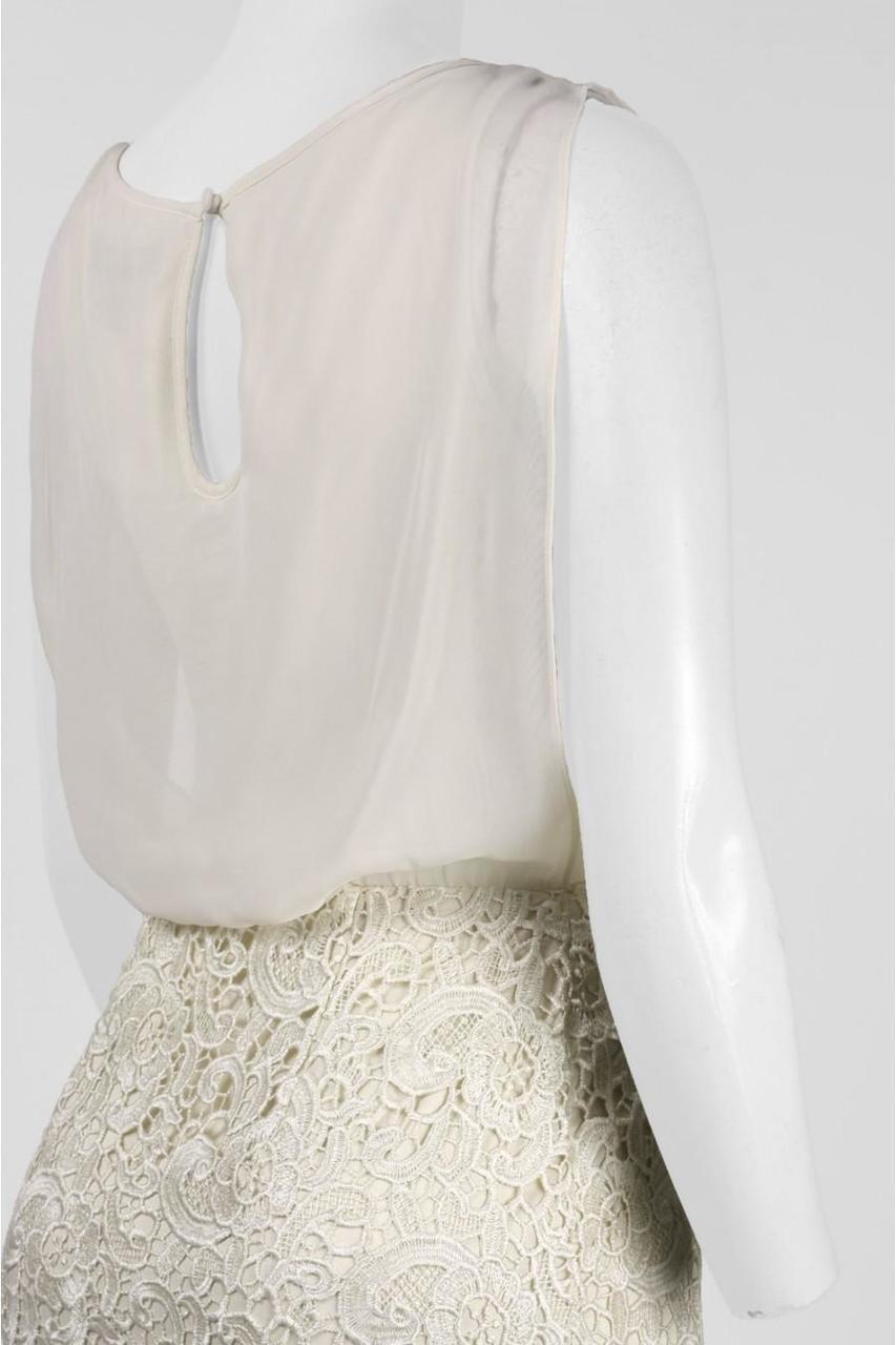 Aidan Mattox - 251704760SC Blouson Laced Long Dress with Slit