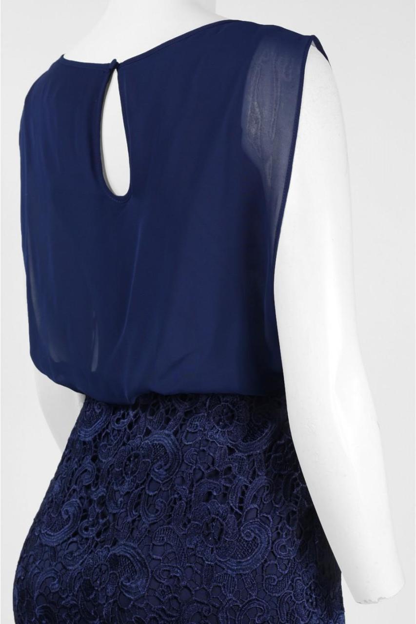 Aidan Mattox - 251704760SC Blouson Laced Long Dress with Slit