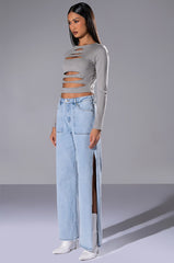 ALANI CUT OUT LONG SLEEVE CROP TOP