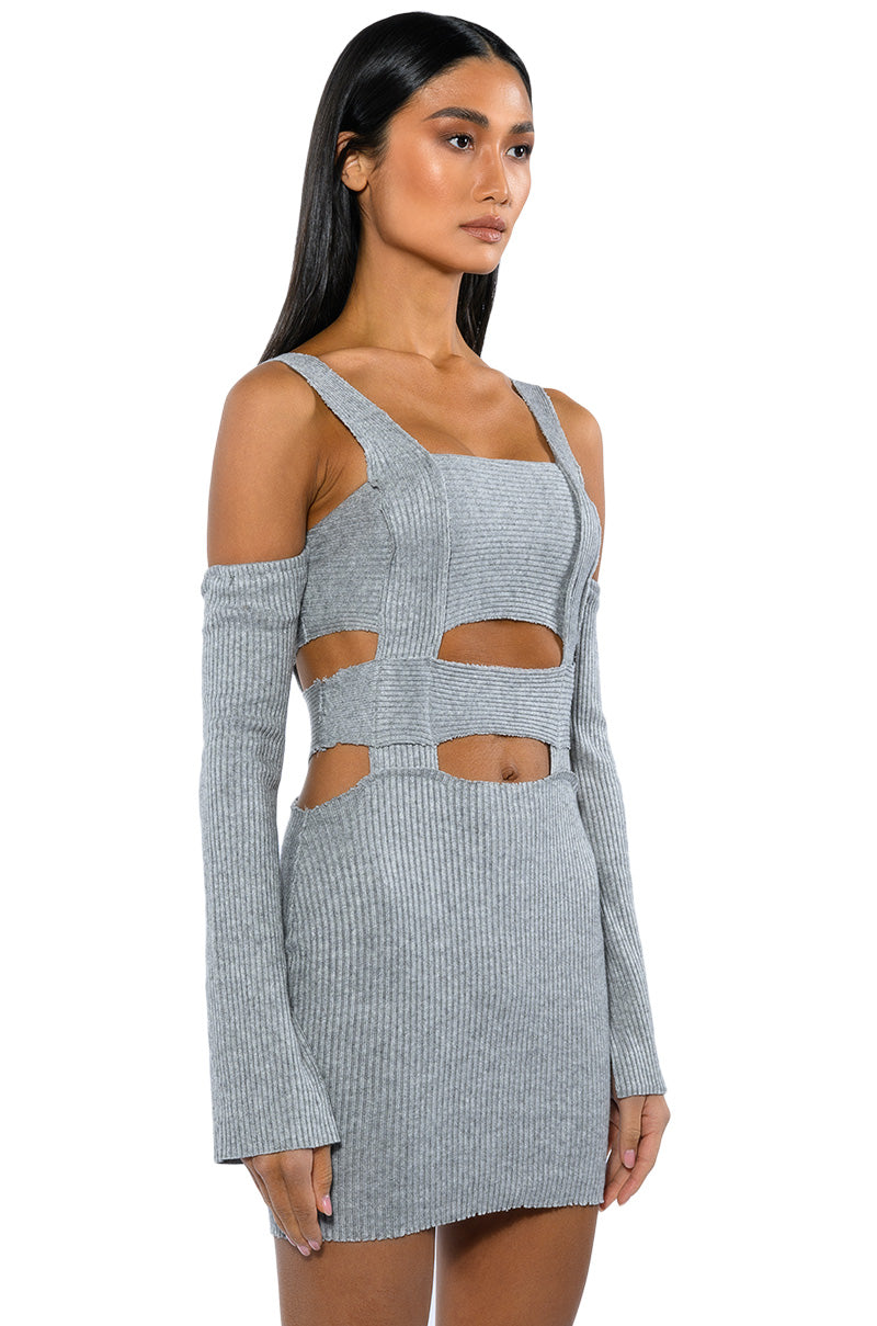 ALICIA KNIT CUT OUT MINI DRESS