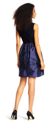 Adrianna Papell - High Neckline Embroidered Taffeta Dress AP1E200162SC