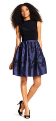 Adrianna Papell - High Neckline Embroidered Taffeta Dress AP1E200162SC