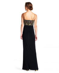 Adrianna Papell - Spaghetti Strap Beaded Long Dress AP1E200306SC