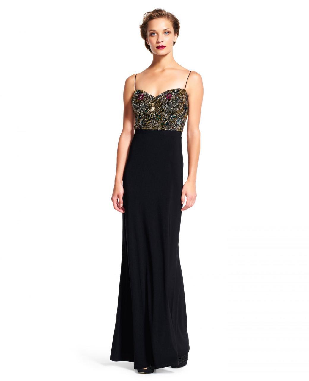 Adrianna Papell - Spaghetti Strap Beaded Long Dress AP1E200306SC