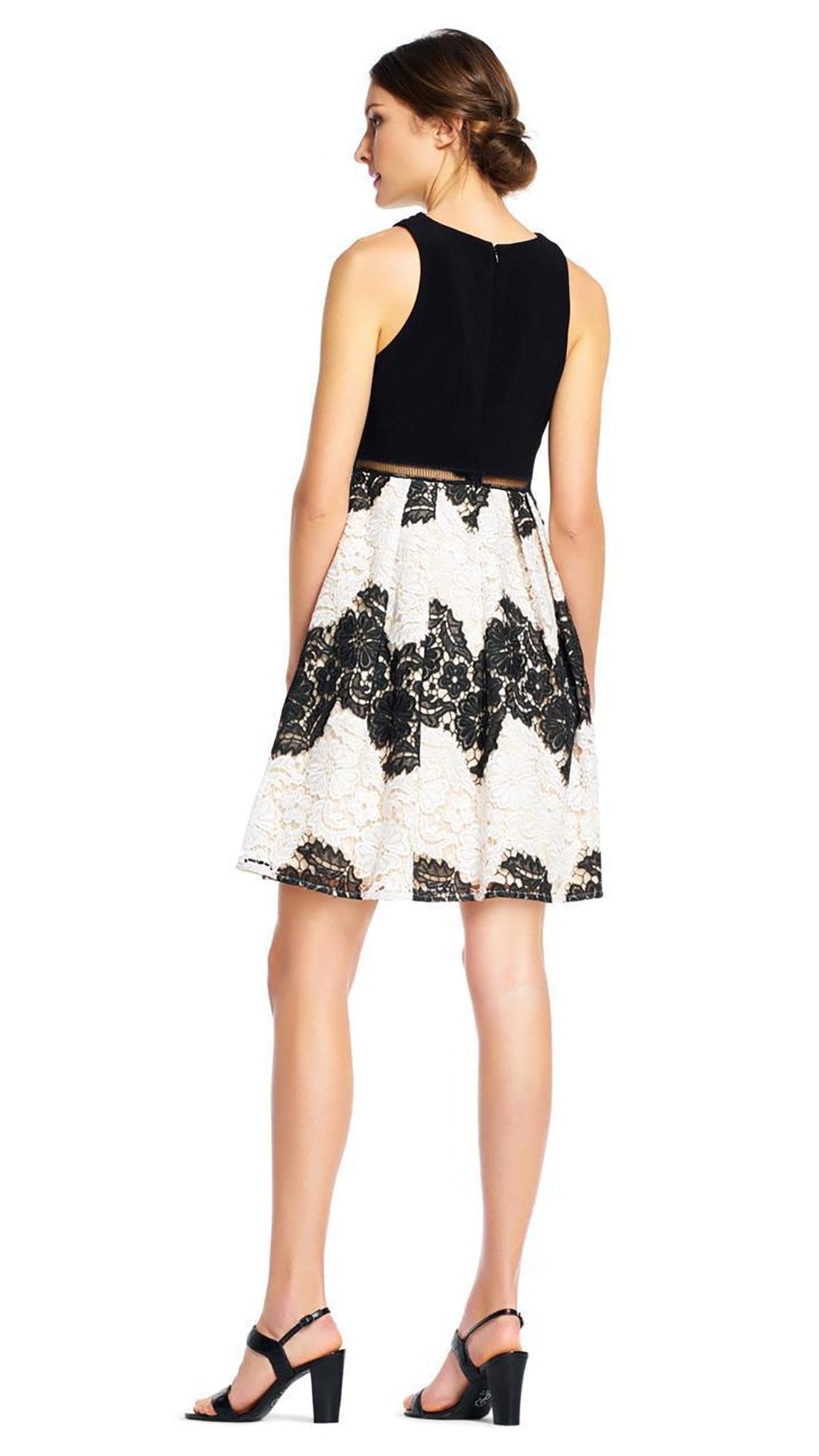 Adrianna Papell - AP1E201113SC Crisscross Halter Floral A-Line Dress