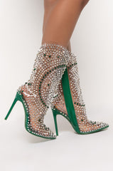 AZALEA WANG CENTER OF ATTENTION STILETTO BOOTIE IN GREEN