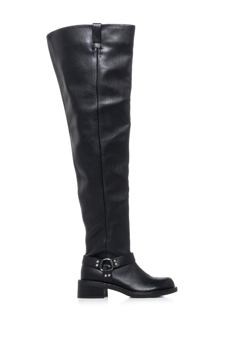 AZALEA WANG GLASTONBURY BLACK OVER THE KNEE BOOT