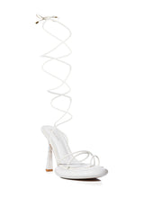 AZALEA WANG ACCURATE PATENT SANDAL IN WHITE