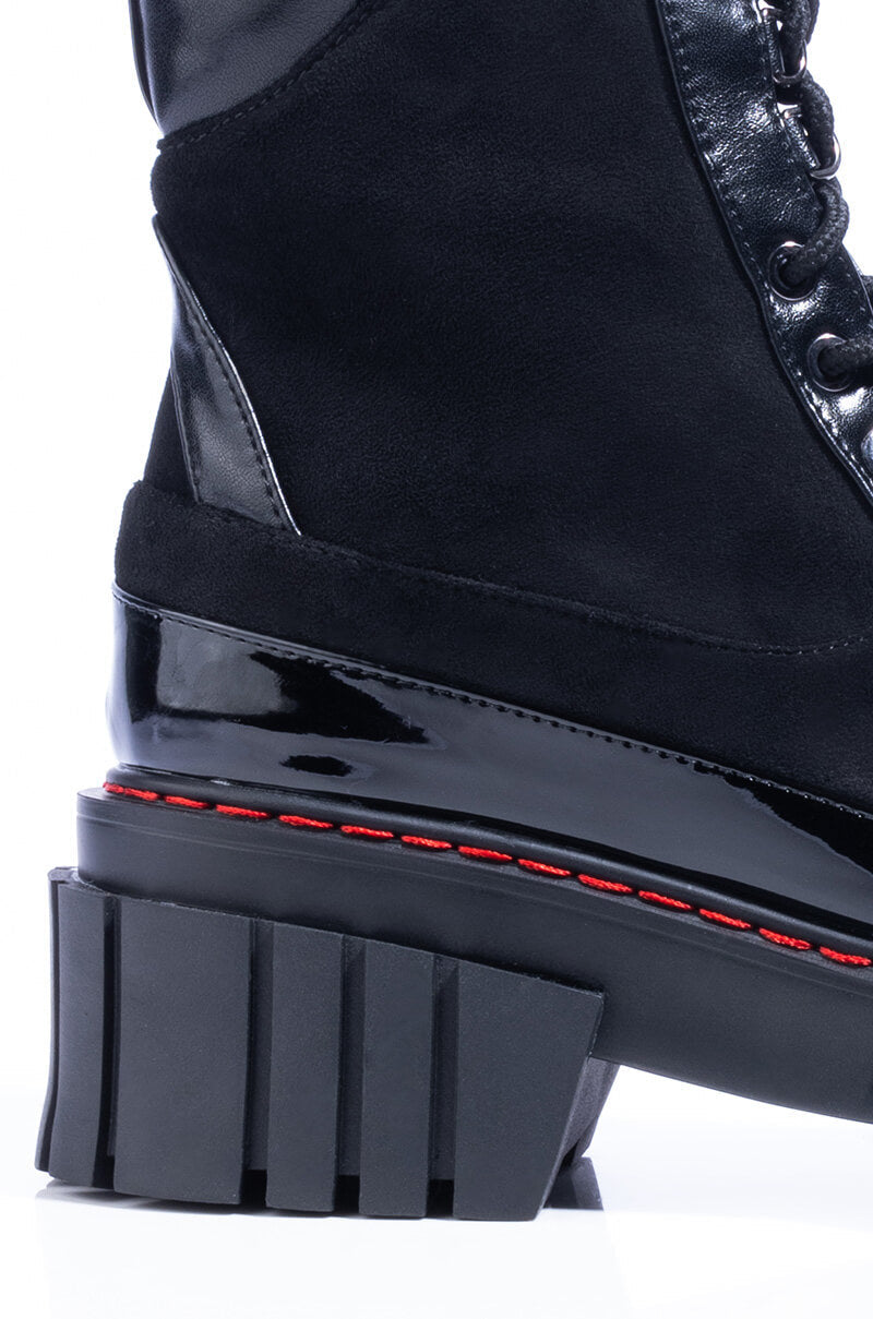 AZALEA WANG YOU'RE NEVER ALONE FLATFORM BOOTIE IN BLACK