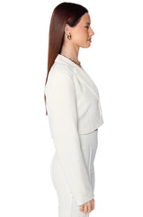 CLASSIC CROP BLAZER IN WHITE