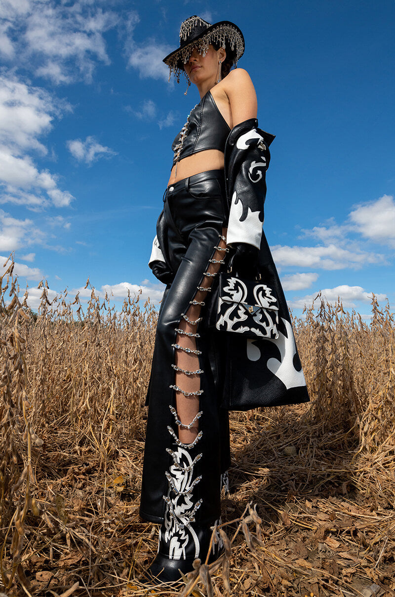 COVERED IN ICE FAUX LEATHER PANT