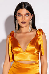 GOLDEN HOUR TIE SLEEVE CROP TOP