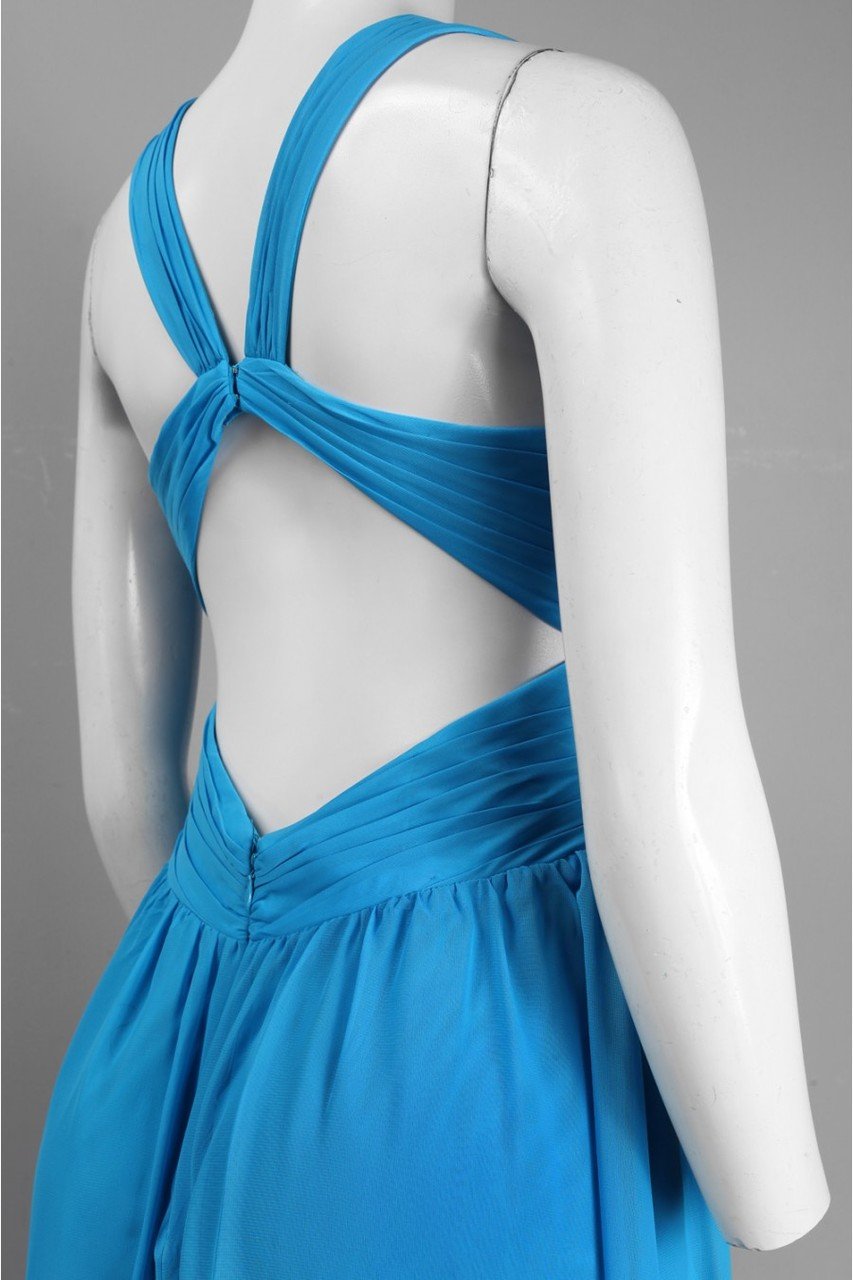 Adrianna Papell - 231M55220SC V Neck Cut Out Back Chiffon Dress