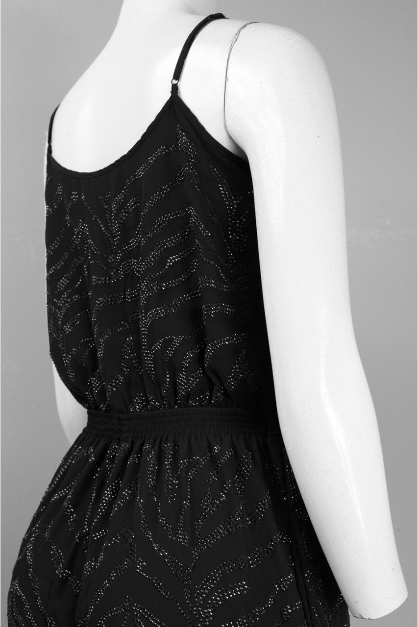 Adrianna Papell - 231M59400SC V Neck Bedazzled Jumpsuit