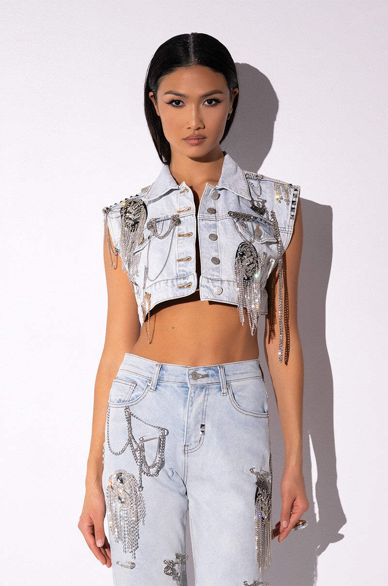 HOUDINI EMBELLISHED DENIM VEST