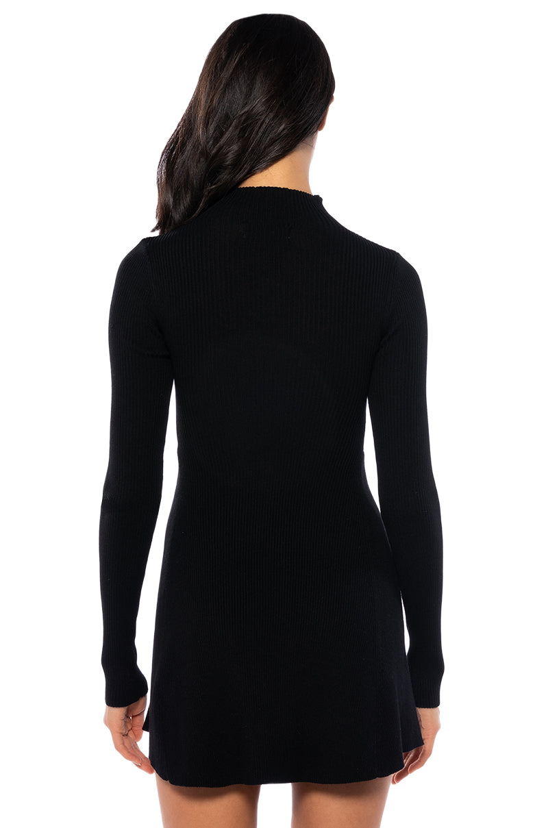 JACIE MOCK COLLAR KNIT MINI DRESS