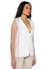 LA MODA PEARL SHOULDER PAD BLAZER