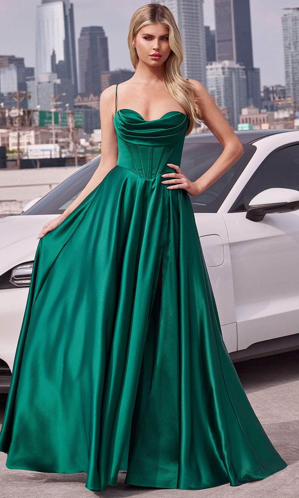 A-Line Draped Formal Dress