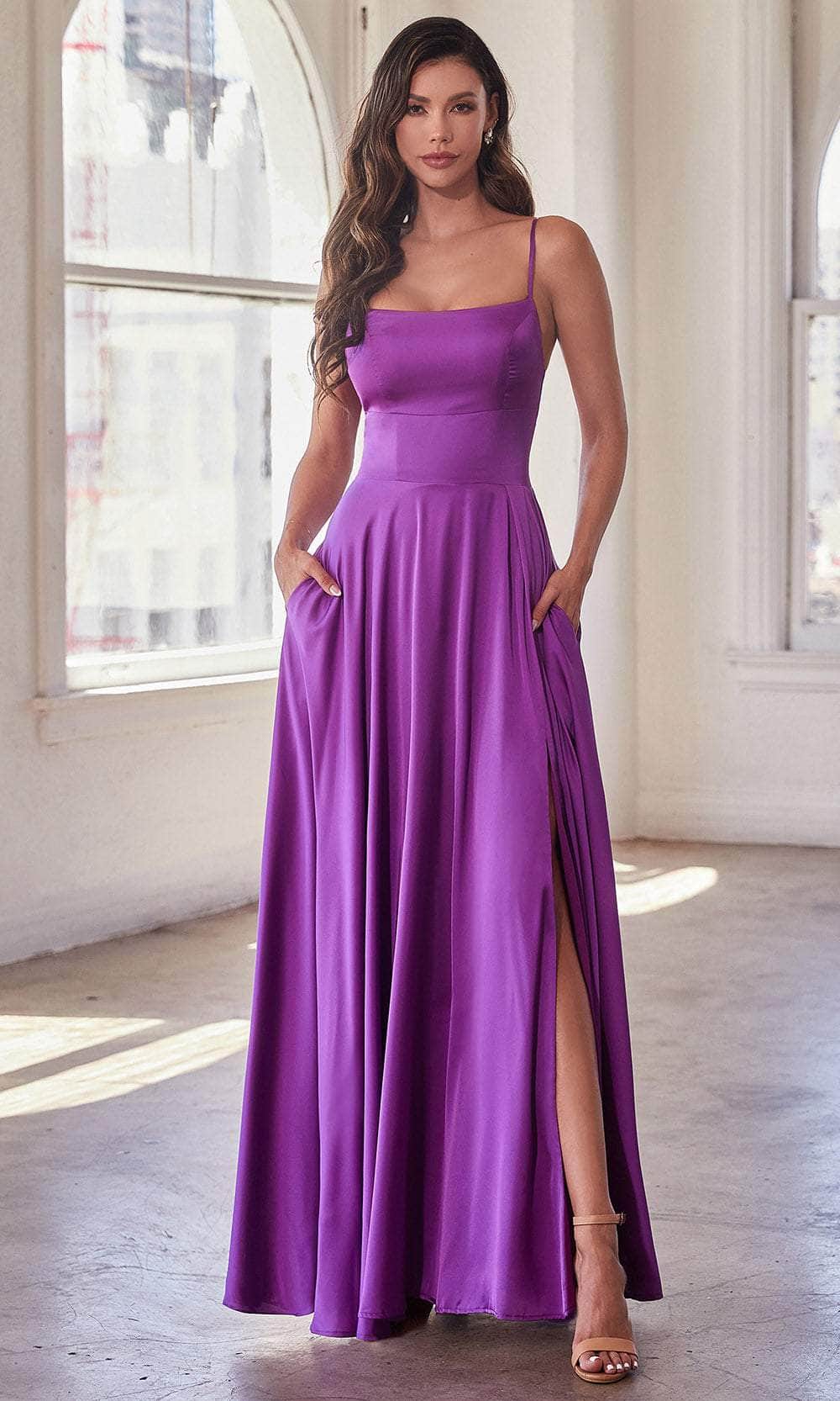 A-Line Prom Gown with Spaghetti Straps