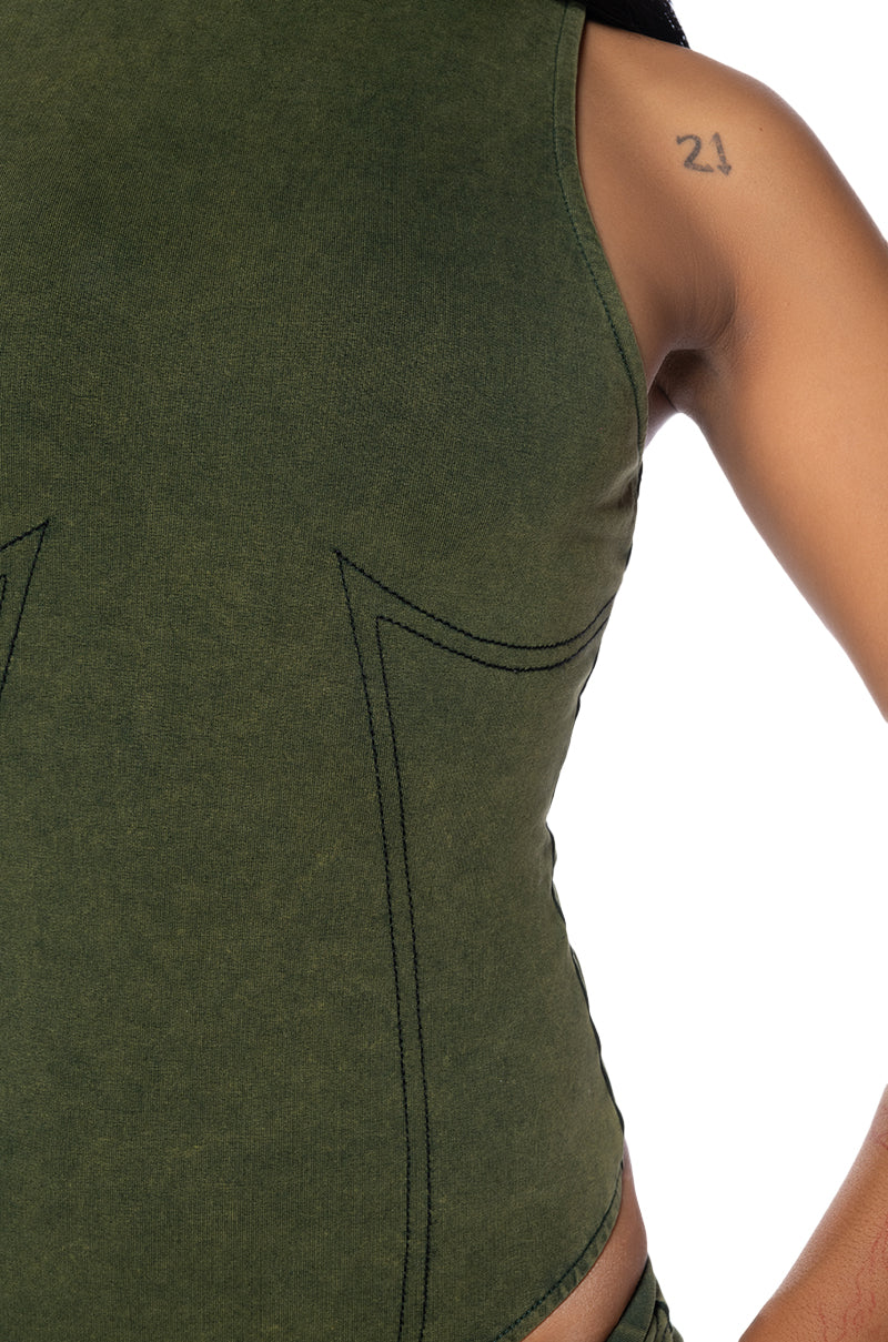 MODEL OFF DUTY SLEEVELESS BODYSUIT