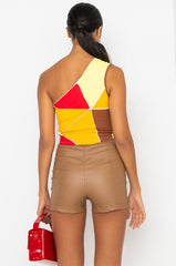 MORE THAN A WOMAN CONTRAST TRIM CROP TOP