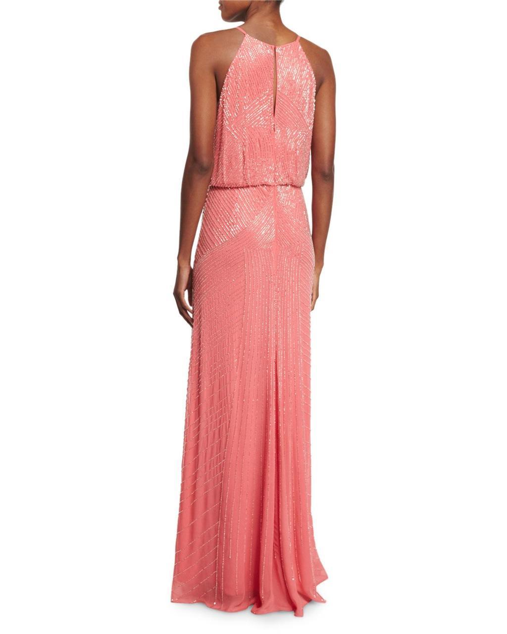 Aidan Mattox - 54470000SC Beaded Halter Sheath Dress