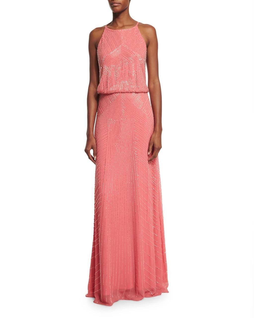Aidan Mattox - 54470000SC Beaded Halter Long Dress